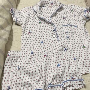 Roller Rabbit White and Red Heart Kids Pajama Set